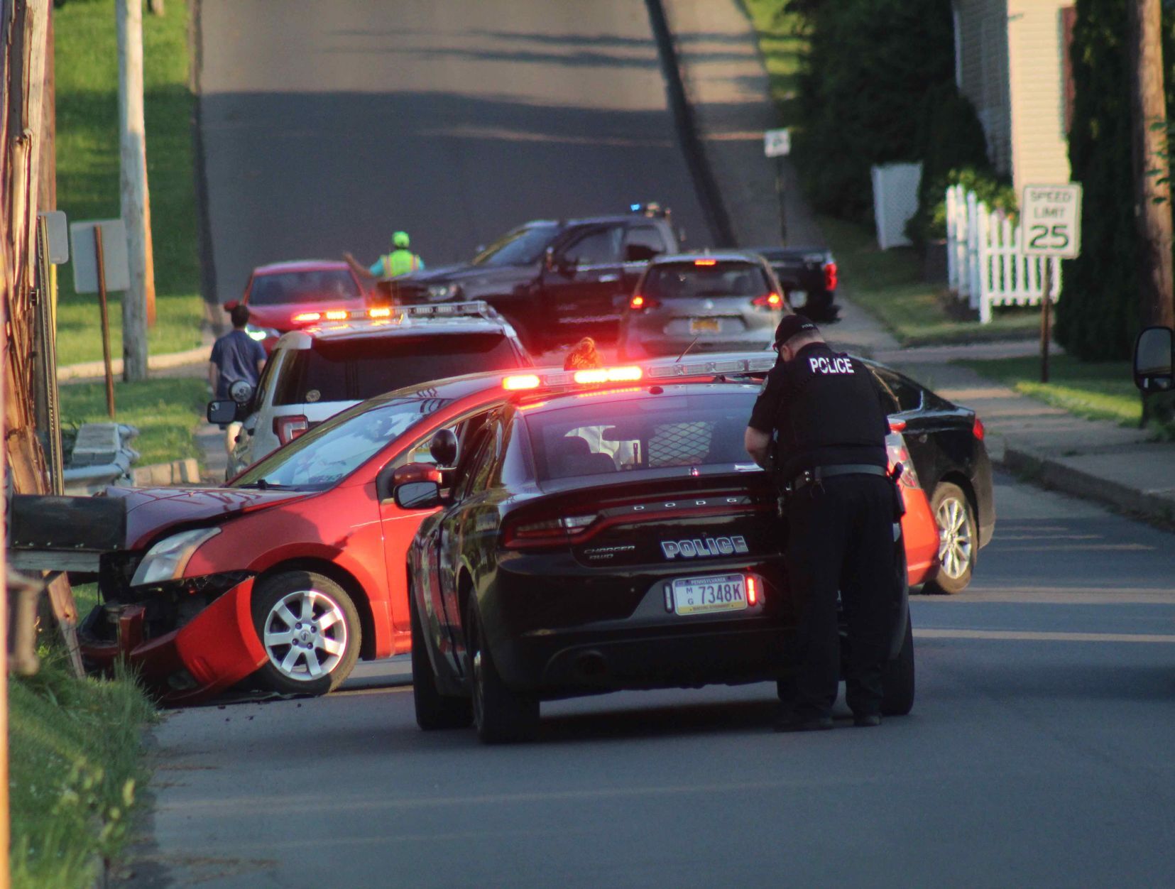Crash temporarily closes Brown Avenue
